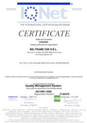 certificato dell'azienda Beltrame CSE IQNet