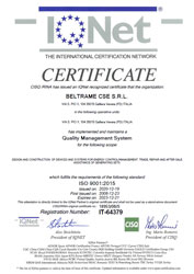 Certificato dell'azienda Beltrame CSE IQNet
